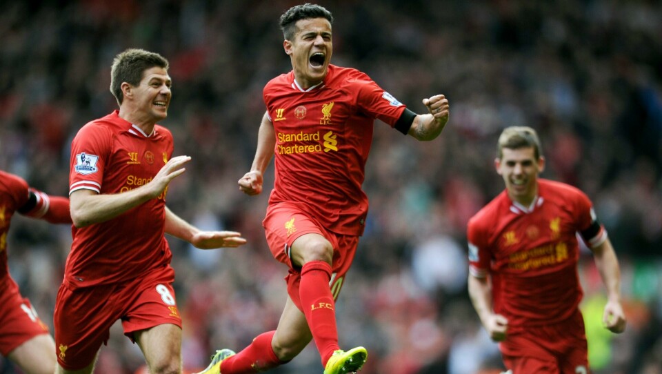 Aston Villa-manager Steven Gerrard håper nok å se lignende jubelscener, som da han spilte sammen med Philippe Coutinho i Liverpool. Aston Villa-manager Steven Gerrard håper nok å se lignende jubelscener, som da han spilte sammen med Philippe Coutinho i Liverpool.