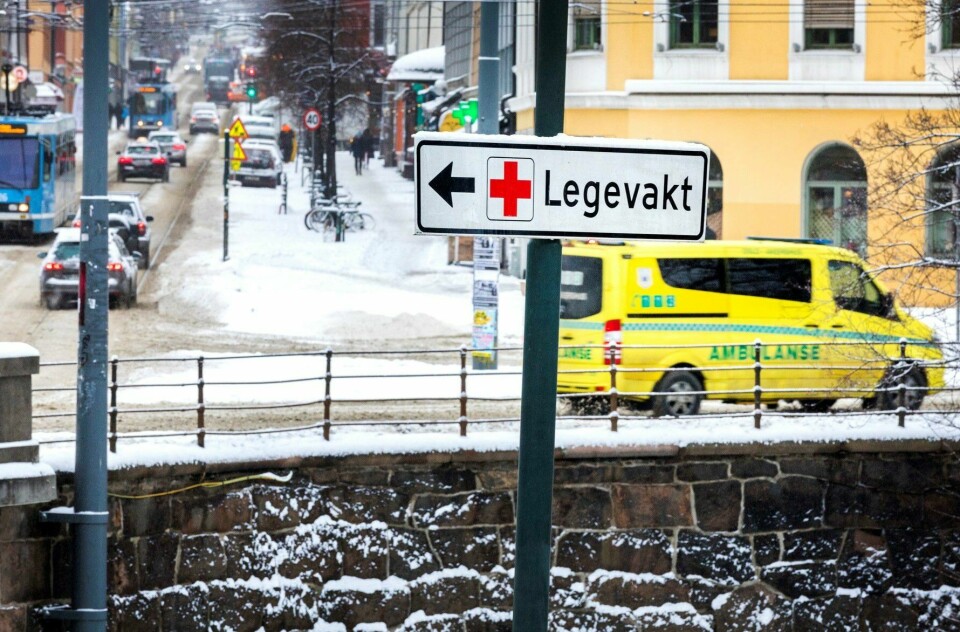 Illustrasjonsfoto. Oslo 20190116.Oslo Legevakt skilt og ambulanse.Foto: Gorm Kallestad / NTB