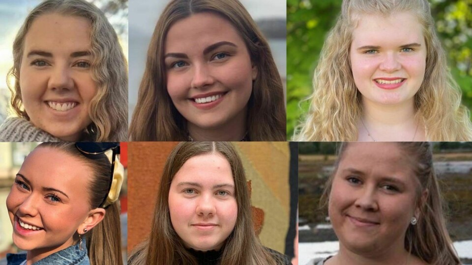 Fra øverst til venstre: Mailinn Stoveland, Andrine Seppola, Dordi Boksasp Lerum, Tina-Evelyn Buvarp, Anne Martiine Brox-Antonsen og Dorthea Elverum (Senterungdommen). Fra øverst til venstre: Mailinn Stoveland, Andrine Seppola, Dordi Boksasp Lerum, Tina-Evelyn Buvarp, Anne Martiine Brox-Antonsen og Dorthea Elverum (Senterungdommen).
