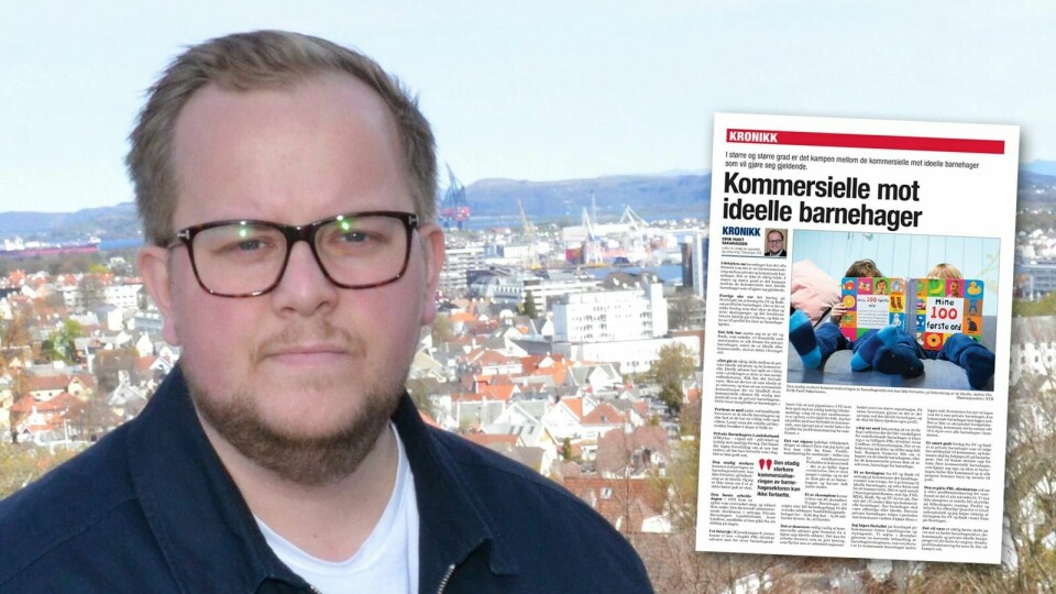 – SVs Eirik Faret Sakariassen synes villig til å skrote barnehageforliket og hive mange hundre kvalitetsbarnehager ut av sektoren for å nå sine ideologiske mål, skriver Jørn-Tommy Schjelderup. Foto: Arne Birkemo