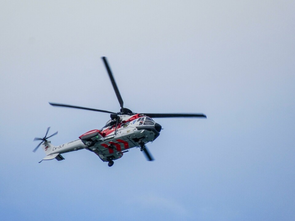 Illustrasjonsfoto. Redningshelikopter deltar i søket etter en fisker som er savnet utenfor Tananger.