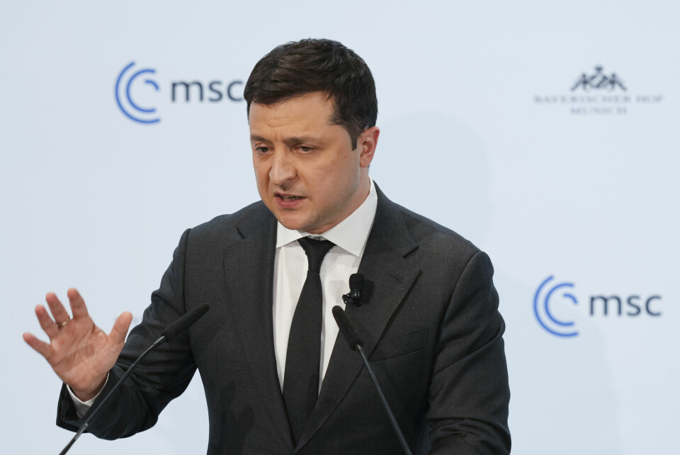 Ukrainas president Volodymyr Zelenskyj er ikke fornøyd med det han kaller Vestens «forsoningspolitikk» overfor Russland. Ukrainas president Volodymyr Zelenskyj er ikke fornøyd med det han kaller Vestens «forsoningspolitikk» overfor Russland.