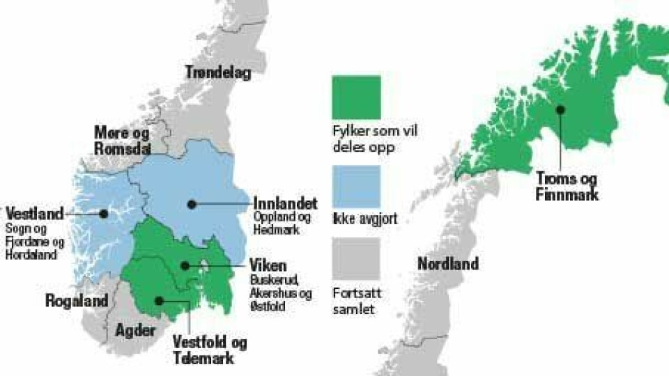 Norgeskartet akkurat nå. Norgeskartet