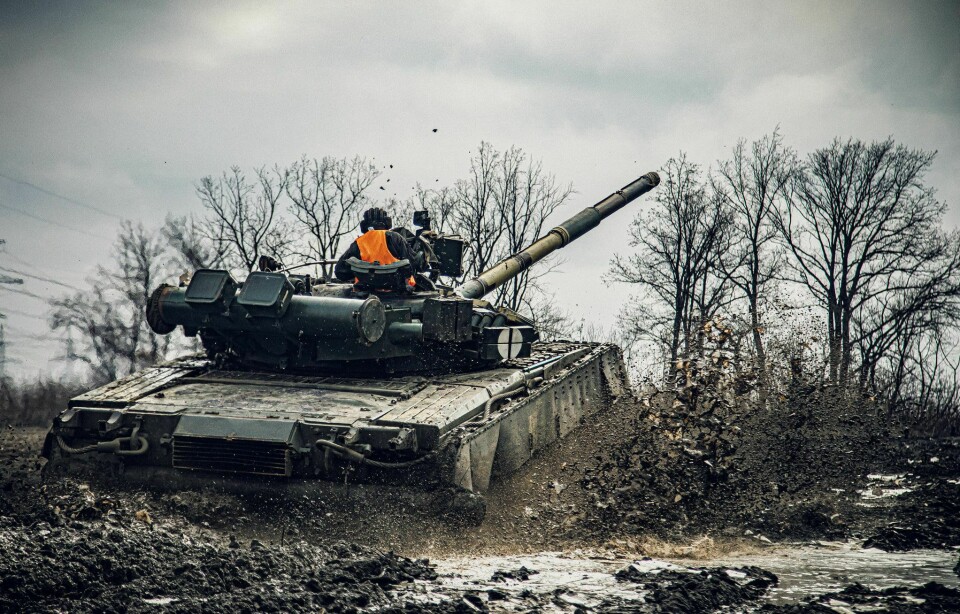 En tank fra den ukrainske marinen under en øvelse nylig. En tank fra den ukrainske marinen under en øvelse nylig.