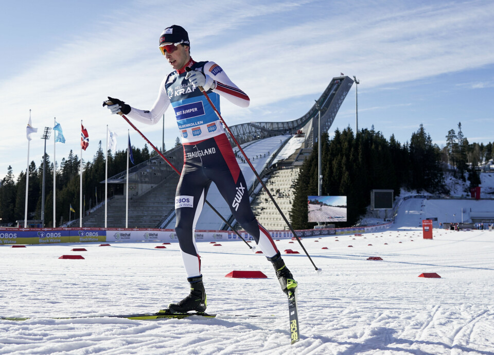 Jarl Magnus Riiber fant flyten i Holmenkollen lørdag. Jarl Magnus Riiber fant flyten i Holmenkollen lørdag.
