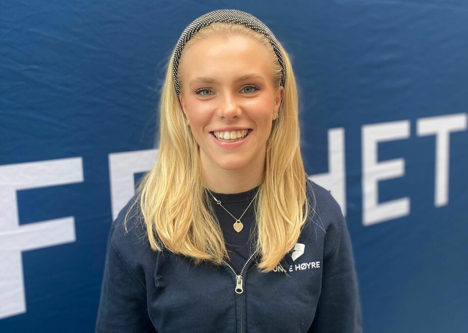 Sara Hauenschild (18), 2. nestlederfor Unge Høyre i Vestfold og Telemark. Sara Hauenschild (18), 2. nestlederfor Unge Høyre i Vestfold og Telemark.