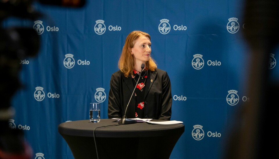 Byråd for oppvekst og kunnskap, Sunniva Holmås Eidsvoll (SV) er ansvarlig for ny inntaksmodell i videregående skole. Her under en pressekonferanse i Oslo Rådhus. Sunniva Holmås Eidsvoll
