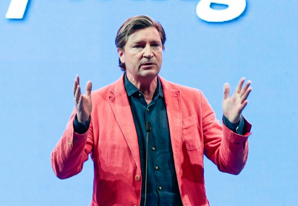 Christian Tybring-Gjedde under valget på Frps landsmøte 2019 på Gardermoen søndag.