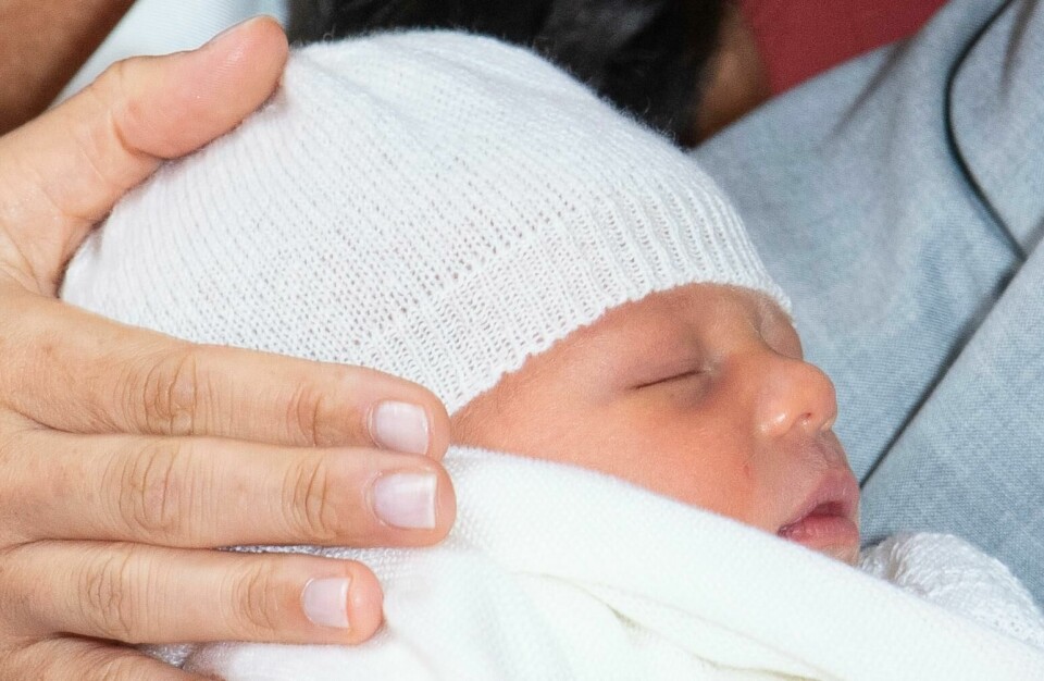 Britain's Prince Harry and Meghan, Duchess of Sussex, during a photocall with their newborn son, in St George's Hall at Windsor Castle, Windsor, south England, Wednesday May 8, 2019. Baby Sussex was born Monday at 5:26 a.m. (0426 GMT; 12:26 a.m. EDT) at an as-yet-undisclosed location. An overjoyed Harry said he and Meghan are 'thinking' about names. (Dominic Lipinski/Pool via AP) Britain's Prince Harry and Meghan, Duchess of Sussex, during a photocall with their newborn son, in St George's Hall at Windsor Castle, Windsor, south England, Wednesday May 8, 2019. Baby Sussex was born Monday at 5:26 a.m. (0426 GMT; 12:26 a.m. EDT) at an as-yet-undisclosed location. An overjoyed Harry said he and Meghan are 'thinking' about names. (Dominic Lipinski/Pool via AP)