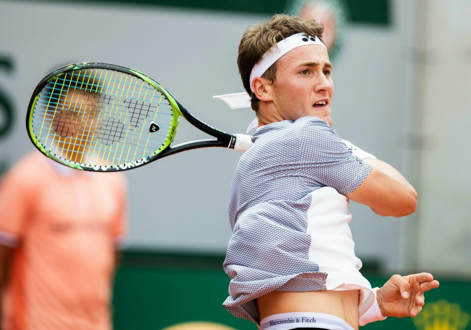 Tennisspilleren Casper Ruud hadde ingen større problemer med å ta seg videre til kvartfinale i tsjekkiske Prostjov onsdag. Foto: Berit Roald / NTB scanpix