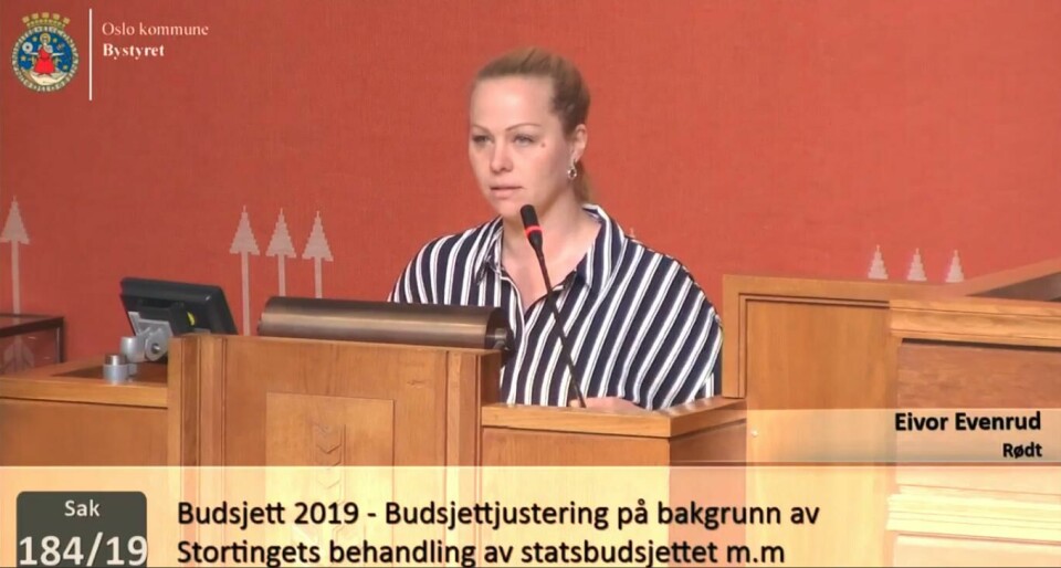 Eivor Evenrud (Rødt) spilte hardt, men fikk ikke flertall for lavere husleie for kommunale boligbeboere i dag. Eivor Evenrud (Rødt) spilte hardt, men fikk ikke flertall for lavere husleie for kommunale boligbeboere i dag.