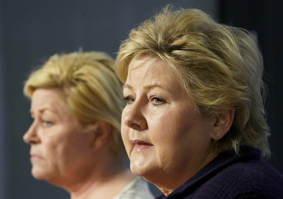Det er grunn til bekymring for statsminister Erna Solberg og regjeringen. Høyre er ikke målt lavere på Opinion siden september 2009. Foto: NTB scanpix