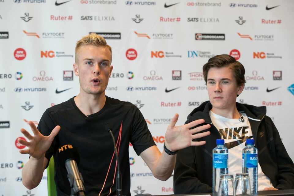 Filip og Jakob Ingebrigtsen skal konkurrere mot hverandre om medaljer på 3000 meter, 1500 meter og 800 meter under helgens innendørs-NM i Bærum. Foto: Vidar Ruud / NTB scanpix