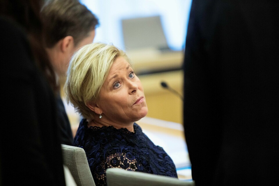 Finansminister Siv Jensen (Frp) presenterte fredag et nytt inflasjonsmål for norsk pengepolitikk.