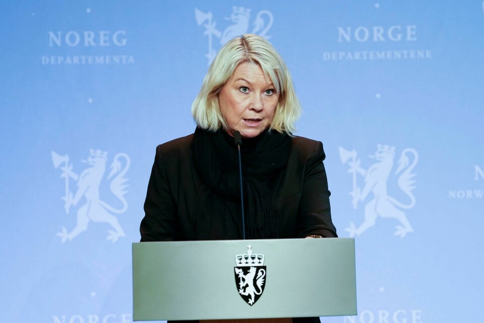 Oslo 20210106. Justis- og beredskapsminister Monica Mæland på holder pressekonferanse om koronasituasjonen.Foto: Torstein Bøe / NTB Oslo 20210106. Justis- og beredskapsminister Monica Mæland på holder pressekonferanse om koronasituasjonen.Foto: Torstein Bøe / NTB