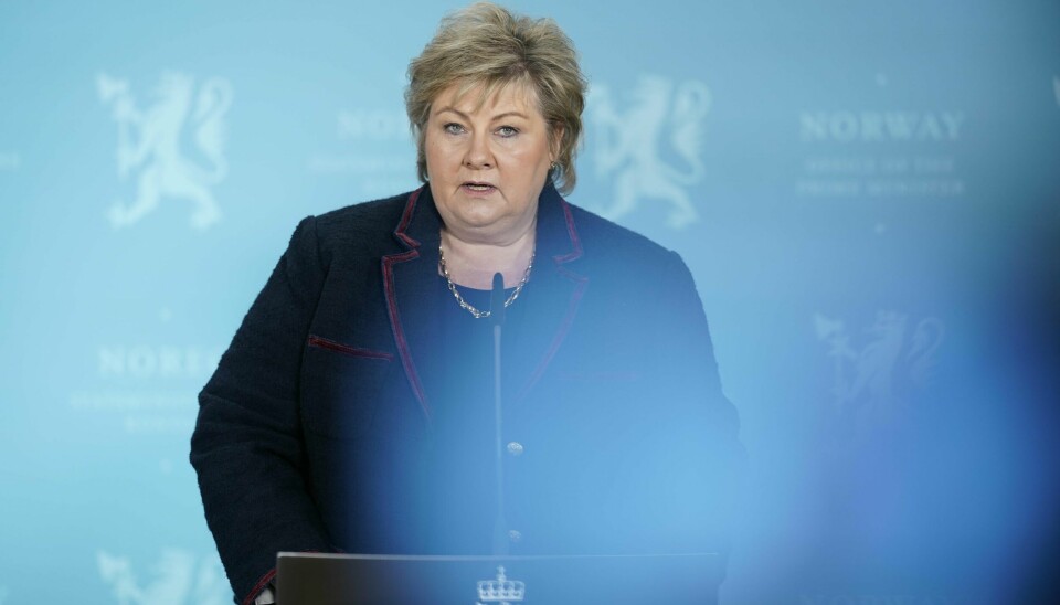 Oslo 20210103. Statsminister Erna Solberg, kunnskaps- og integreringsminister Guri Melby og barne- og familieminister Kjell Ingolf Ropstad inviterer til pressekonferanse om koronasituasjonen.Helse- og omsorgsminister Bent Høie, helsedirektør Bjørn Guldvog og direktør Camilla Stoltenberg i Folkehelseinstituttet vil også være til stede på pressekonferansen.Foto: Fredrik Hagen / NTB