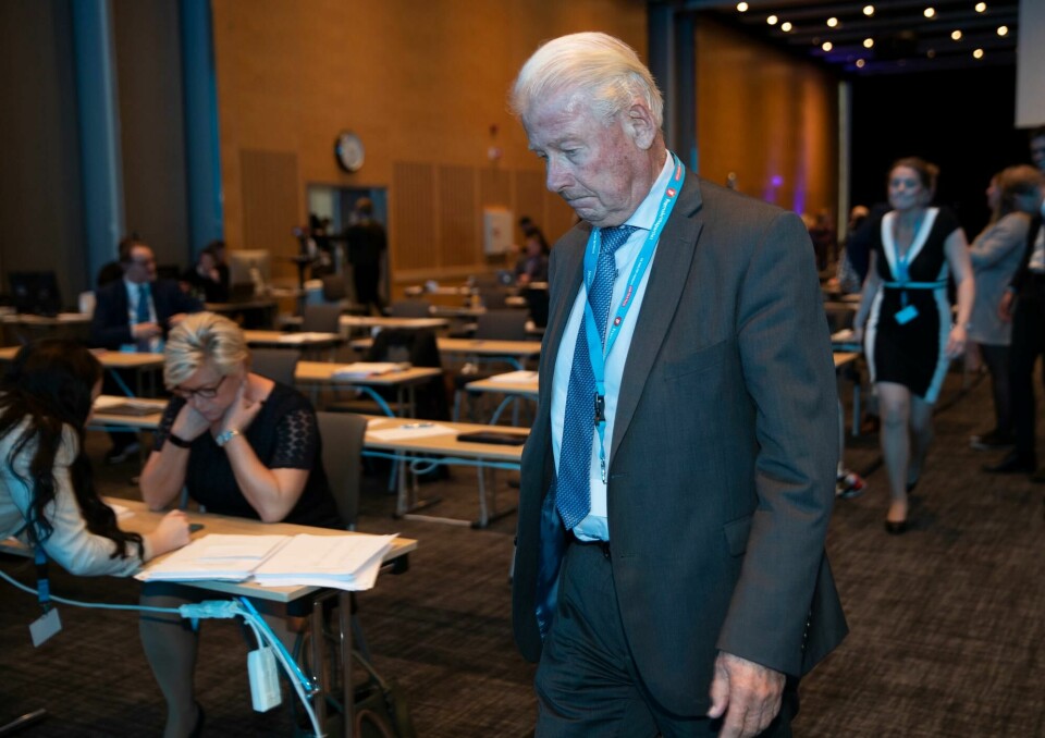 Carl I. Hagen. Gardermoen, NORGE 20201017. Carl I Hagen under Fremskrittspartiets landsmøte på Gardermoen.Foto: Berit Roald / NTB