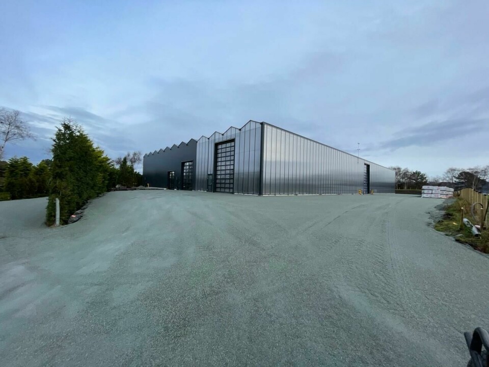 Drivhuset skal erstatte drivhuset på Jåttå. Da slipper bedriften de ukentlige lastebilturene til og fra fastlandet. Foto: Privat Drivhuset skal erstatte drivhuset på Jåttå. Da slipper bedriften de ukentlige lastebilturene til og fra fastlandet. Foto: Privat