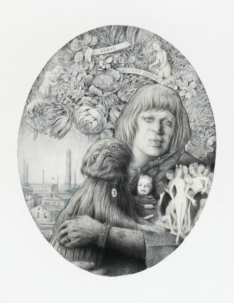 «Portrait of Genesis P-Orridge» (2020) er ett av flere tegnede portretter der Sverre Malling trekker frem aparte kunstnere fra britisk kulturhistorie. Foto: Thomas Widerberg © Sverre Malling/ Kristin Hjellegjerde Gallery «Portrait of Genesis P-Orridge» (2020) er ett av flere tegnede portretter der Sverre Malling trekker frem aparte kunstnere fra britisk kulturhistorie. Foto: Thomas Widerberg © Sverre Malling/ Kristin Hjellegjerde Gallery
