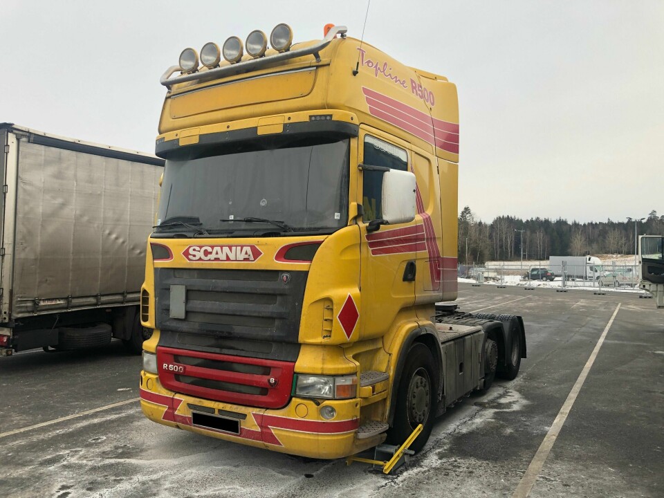 Et vogntog fikk kjøreforbud på Svinesund fredag grunnet manglende brems på trailerens venstre framhjul.