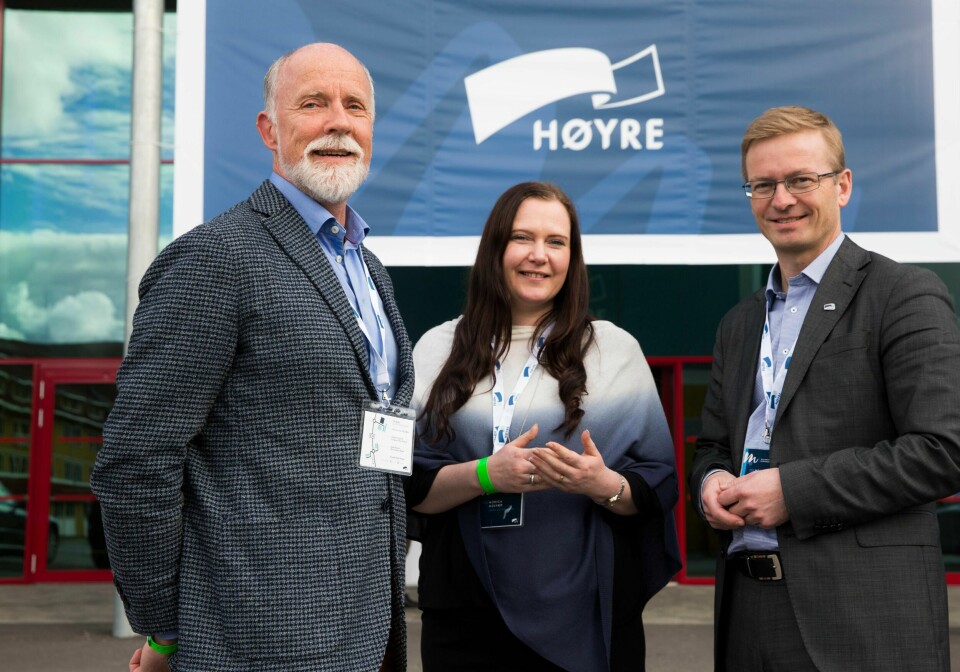 Ordfører i Molde, Torgeir Dahl, sammen med Monica Molvær (Ålesund Høyre) Helge Orten (Stortinget for Møre og Romsdal Høyre) den siste dagen under Høyres Landsmøte 2016.