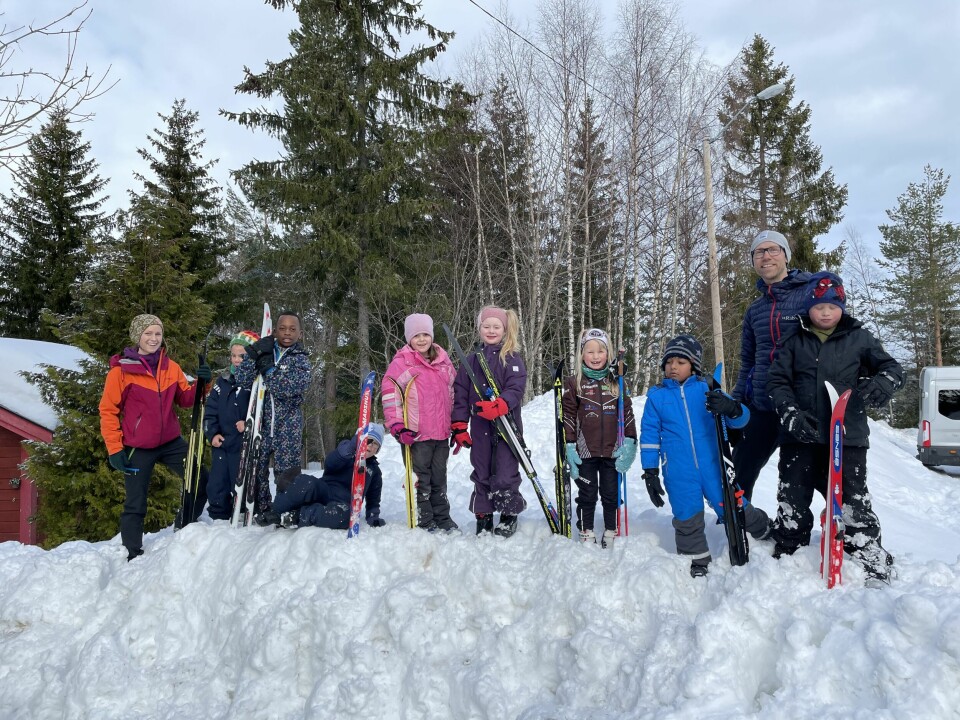 Alle i mål etter to eller tre kilometer: Lærer Vanja Hogganvik Huru, Emil Larsen, Samson Niata, Mickael Gran, Mina Marion Basma, Mathilde, Matilde Aleah Mellemstrand, Nihal Roy, lærer Stian Melsæter, Julian Janøy. Alle i mål etter to eller tre kilometer: Lærer Vanja Hogganvik Huru, Emil Larsen, Samson Niata, Mickael Gran, Mina Marion Basma, Mathilde, Matilde Aleah Mellemstrand, Nihal Roy, lærer Stian Melsæter, Julian Janøy.