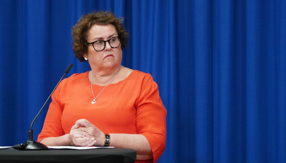 Landbruks- og matminister Olaug Bollestad på pressekonferanse om avklaring i jordbruksoppgjøret.