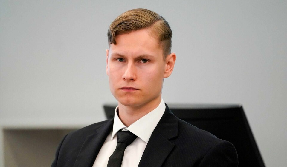 Philip Manshaus i retten torsdag da rettssaken mot ham startet.