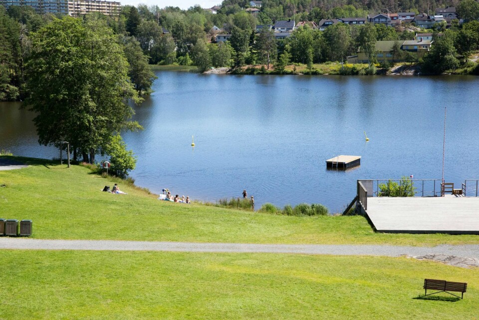 Vannprøver fra stranda ved Rundhuset i Nesparken inneholder for høye mengder tarmbakterier, ifølge kommunen.