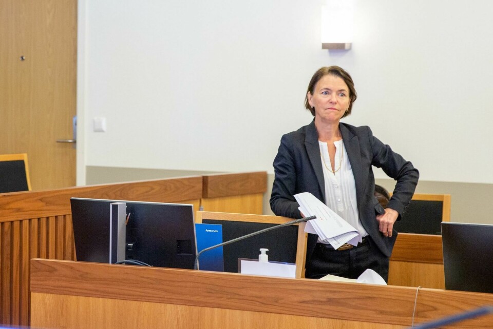 Forsvarer Tone Monclair under rettssaken mot den tidligere SV-toppen i Moss tingrett. Forsvarer Tone Monclair under rettssaken mot den tidligere SV-toppen i Moss tingrett.