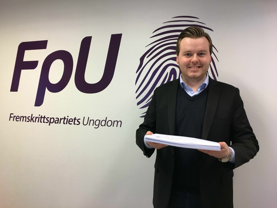 Kristian Eilertsen har vært 1. nestleder i FpU og er på valg under helgas møte.