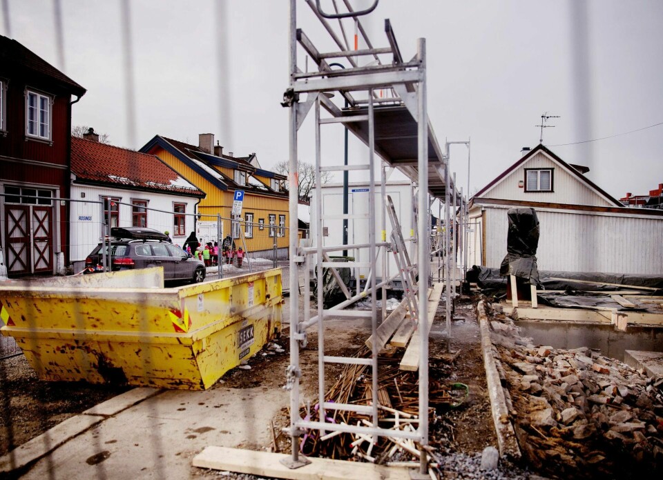 Åpent sår: Vålerenggata 36 ble revet mellom 27. og 29. mars.