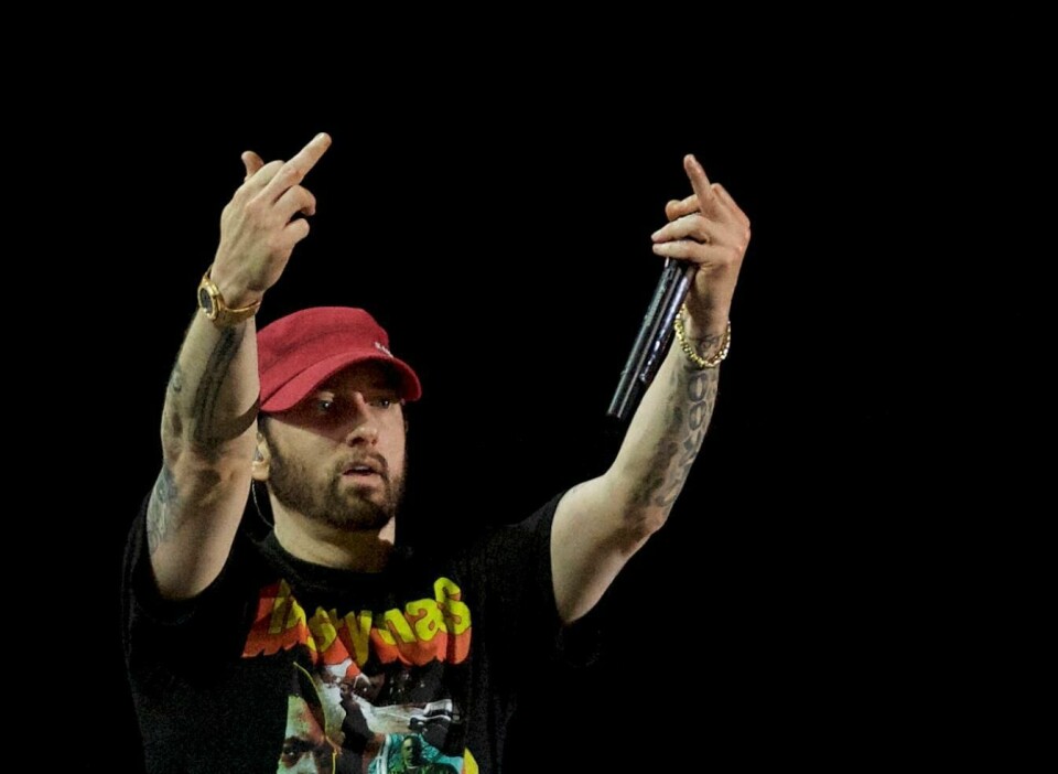 Eminem kjører et aldri så lite dobbelt fuck you-tegn etter en festivalopptreden for halvannen uke siden. Så mye verre blir det ikke i 2018.