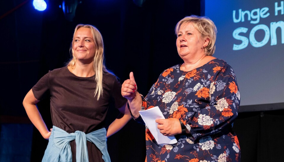 Unge Høyres leder Sandra Bruflot tar et oppgjør mot sin egen partileder, statsminister Erna Solberg. Foto: Tor Erik Schrøder / NTB scanpix