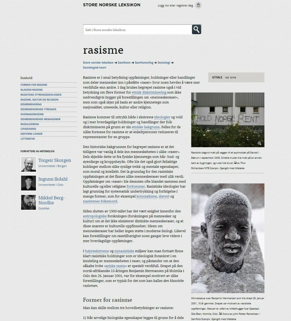 Ny rasisme-artikkel med Benjamin-drapet ###