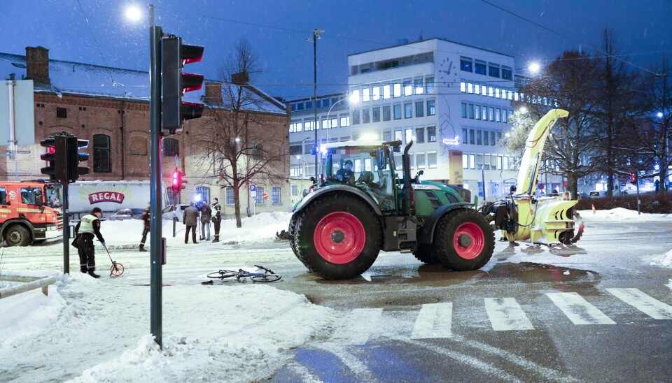Ulykken skjedde i Sandakerveien i 20-tiden 20. februar i fjor. Foto: Terje Bendiksby / NTB scanpix