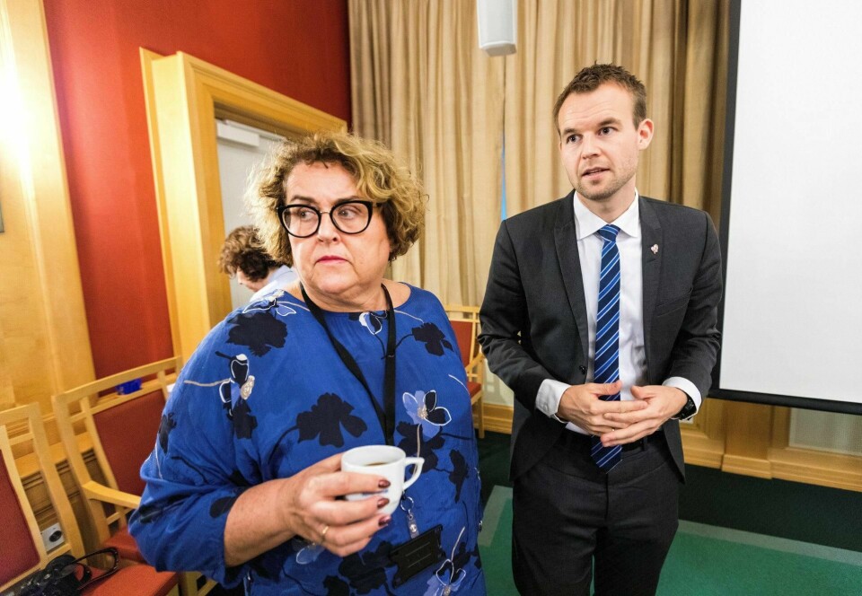 FRAMTIDIGE STATSRÅDER? Fungerende partileder Olaug Bollestad og nestleder Kjell Ingolf Ropstad leder et Kristelig Folkeparti som er delt på midten. Splittelsen i partiet svekker også grunnlaget for den nye flertallsregjeringen.FOTO: GORM KALLESTAD/NTB SCANPIX