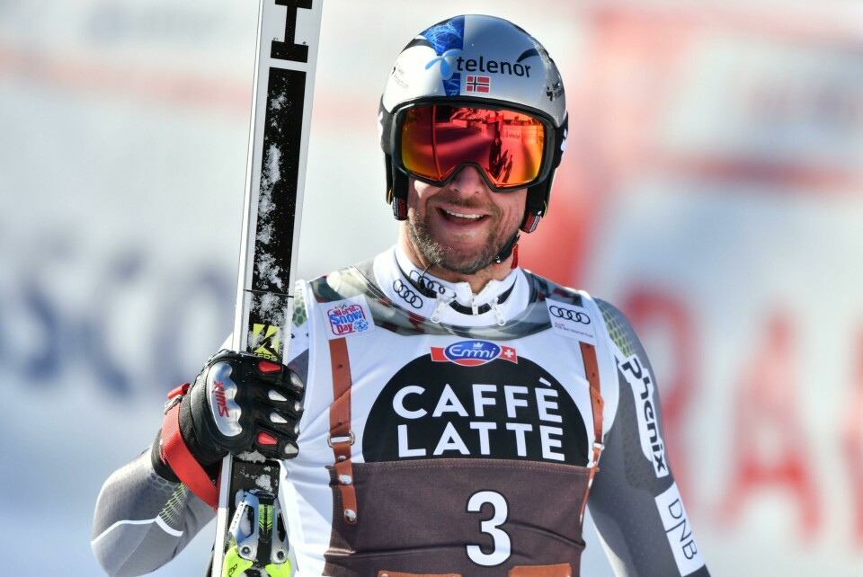 Norway's Aksel Lund Svindal reacts in the finish area after competing in the Men's Downhill of the Lauberhorn during the FIS Alpine Ski World Cup, on January 19, 2019, in Wengen. (Photo by Fabrice COFFRINI / AFP) Norway's Aksel Lund Svindal reacts in the finish area after competing in the Men's Downhill of the Lauberhorn during the FIS Alpine Ski World Cup, on January 19, 2019, in Wengen. (Photo by Fabrice COFFRINI / AFP)
