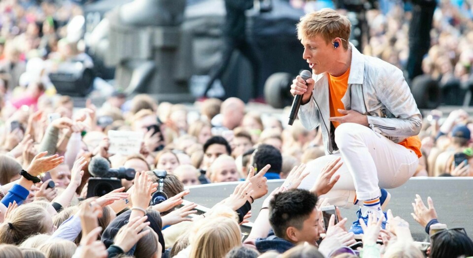 Sondre Justad under VG-lista på Rådhusplassen i Oslo sist sommer.