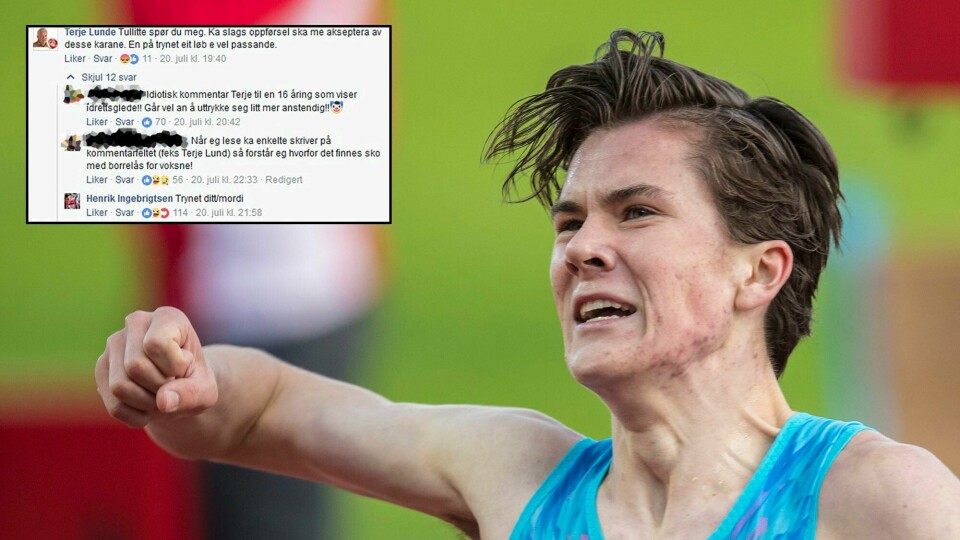 Jakob Ingebrigtsen får kritkk for oppførselen og måten han feirer på. Her fra Bislett Games. Foto: Audun Braastad/NTB scanpix