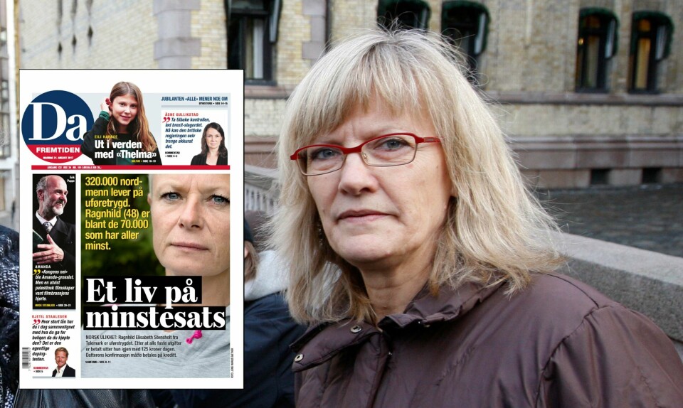 – Ingen blir frisk av å få mindre penger, sier SVs Karin Andersen etter at Ragnhild Elisabeth Stensholt fortalte i Dagsavisen mandag (innfelt) hvordan det er for en ufør å leve på minstesats.