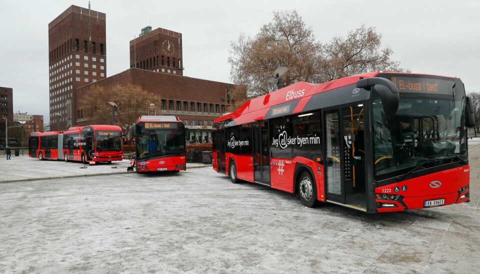Ruters spisskompetanse på å koordinere kollektivtrafikk vil komme godt med dersom folk må evakueres fra Oslo, mener selskapet selv. Evakueringsplaner skal være klare, og det skal holdes en kriseøvelse i januar. Bildet viser de nye elbussene som ble satt inn i 2017.