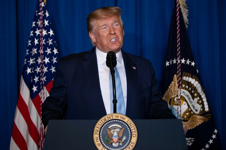 Den amerikanske presidenten Donald Trump holdt en tale til folket om situasjonen i Iran fredag.
