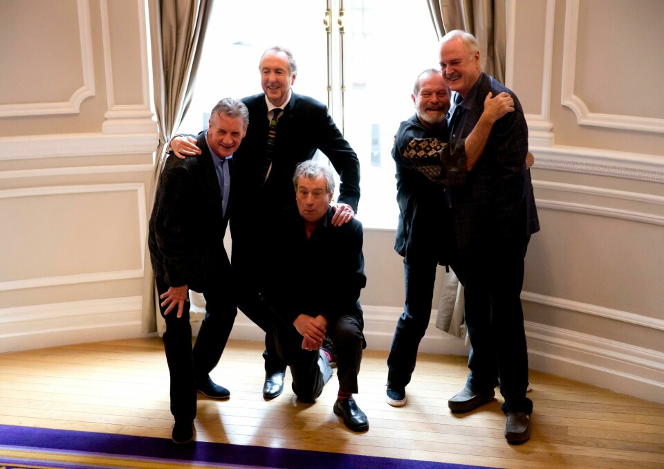The surviving members of the Monty Python comedy group, from left, Michael Palin, Eric Idle, Terry Jones, Terry Gilliam and John Cleese pose for photographers during a photocall to promote a reunion stage show they are going to perform together, at a hotel in London, Thursday, Nov. 21, 2013. The group had its first big success with the Monty Python's Flying Circus TV show, which ran from 1969 until 1974, winning fans around the world with its bizarre sketches. (AP Photo/Matt Dunham) The surviving members of the Monty Python comedy group, from left, Michael Palin, Eric Idle, Terry Jones, Terry Gilliam and John Cleese pose for photographers during a photocall to promote a reunion stage show they are going to perform together, at a hotel in London, Thursday, Nov. 21, 2013. The group had its first big success with the Monty Python's Flying Circus TV show, which ran from 1969 until 1974, winning fans around the world with its bizarre sketches. (AP Photo/Matt Dunham)