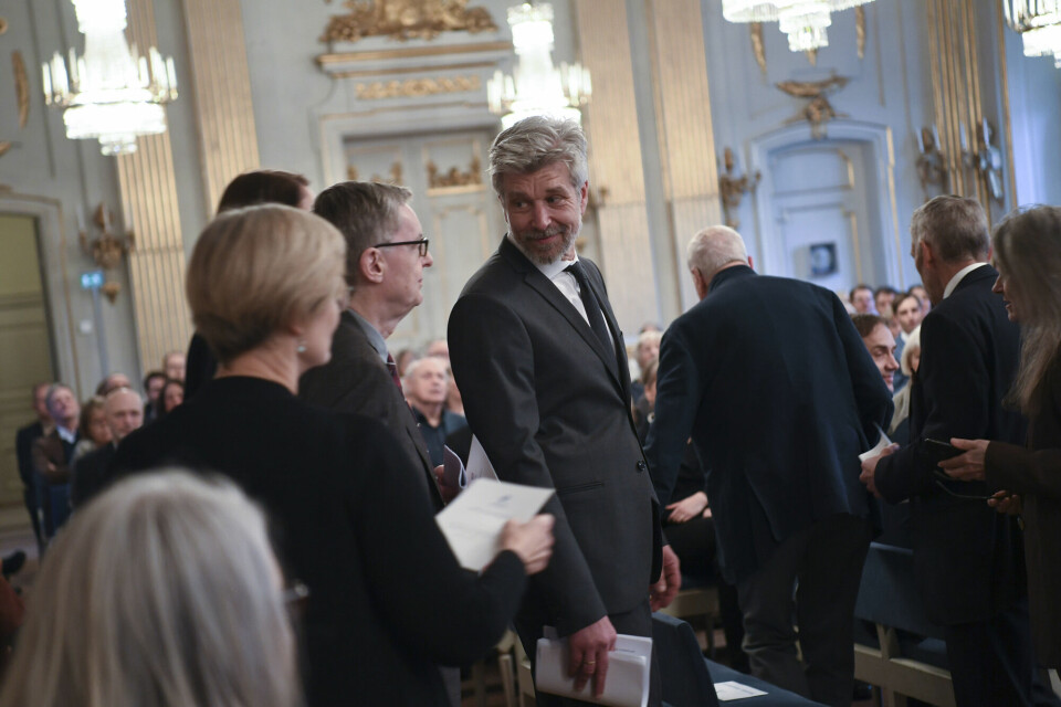 STOCKHOLM, SVERIGE 20190403.Svenska Akademien delar ut sitt nordiska pris till den norska författaren Karl Ove Knausgård STOCKHOLM, SVERIGE 20190403.Svenska Akademien delar ut sitt nordiska pris till den norska författaren Karl Ove Knausgård