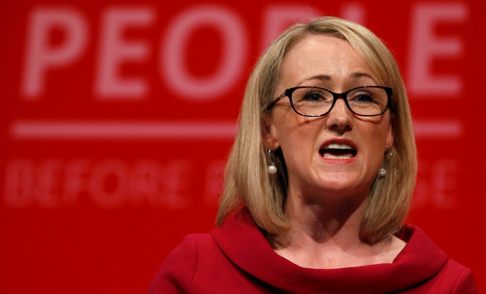 FILE PHOTO: British Labour Party MP Rebecca Long-Bailey speaks at the Labour party annual conference in Brighton, Britain September 24, 2019. REUTERS/Peter Nicholls/File Photo FILE PHOTO: British Labour Party MP Rebecca Long-Bailey speaks at the Labour party annual conference in Brighton, Britain September 24, 2019. REUTERS/Peter Nicholls/File Photo