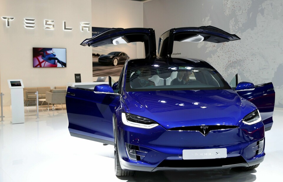 FILE PHOTO: A Tesla Model X electric car is seen at Brussels Motor Show, Belgium, January 9, 2020. REUTERS/Francois Lenoir/File Photo
