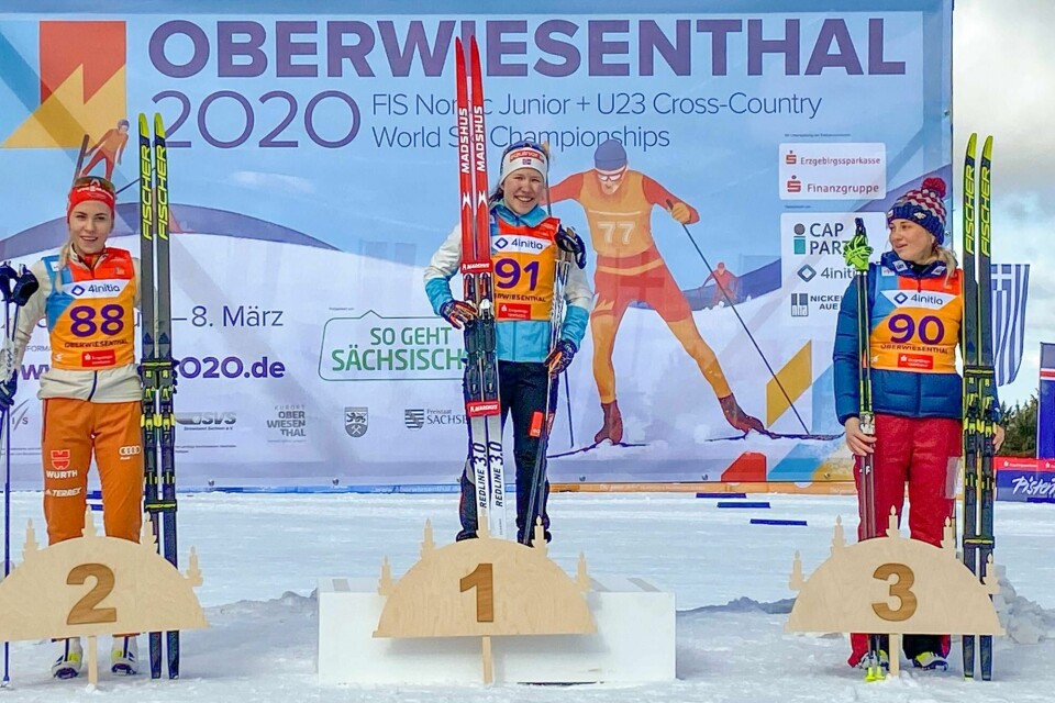 Helene Marie Fossesholm vant gull på fem kilometer under junior-VM.