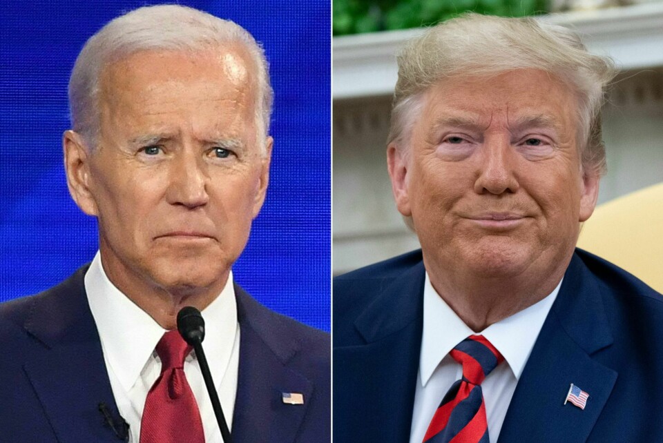 Joe Biden håper å være mannen som slår Donald Trump i det amerikanske presidentvalget. Foto/montasje: Robyn Beck og Saul Loeb/AFP/NTB scanpix