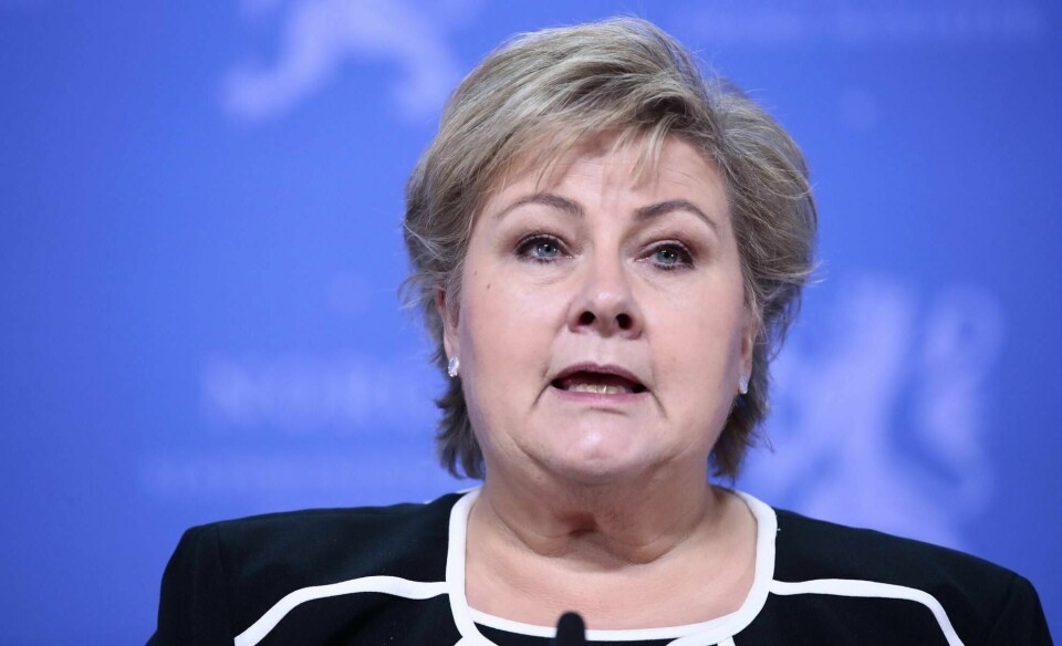 Statsminister Erna Solberg (H) og flere av statsrådene la fredag fram tiltakspakke i forbindelse med koronaviruset.